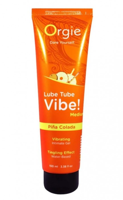 Гель с эффектом вибрации Lube Tube Vibe Medium Pina Colada - 100 мл. - ORGIE - купить с доставкой в Нижнем Тагиле