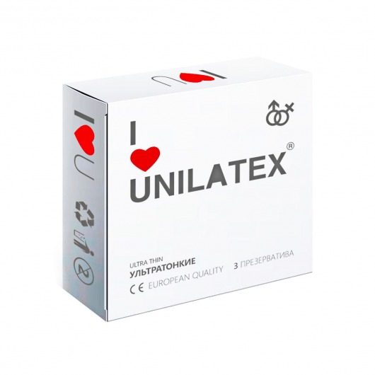 Ультратонкие презервативы Unilatex Ultra Thin - 3 шт. - Unilatex - купить с доставкой в Нижнем Тагиле