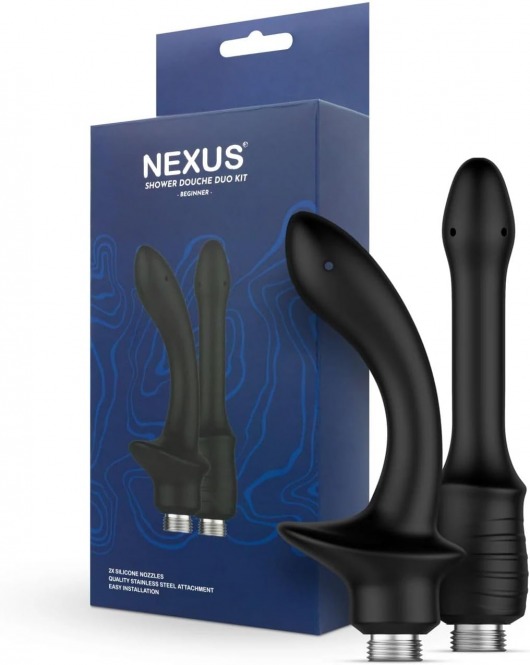 Набор из 2 насадок для анального душа Shower Douche Duo Kit Beginner - Nexus Range - купить с доставкой в Нижнем Тагиле