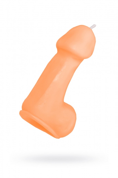 Оранжевая свеча в форме пениса - 47 гр. - Pecado - купить с доставкой в Нижнем Тагиле