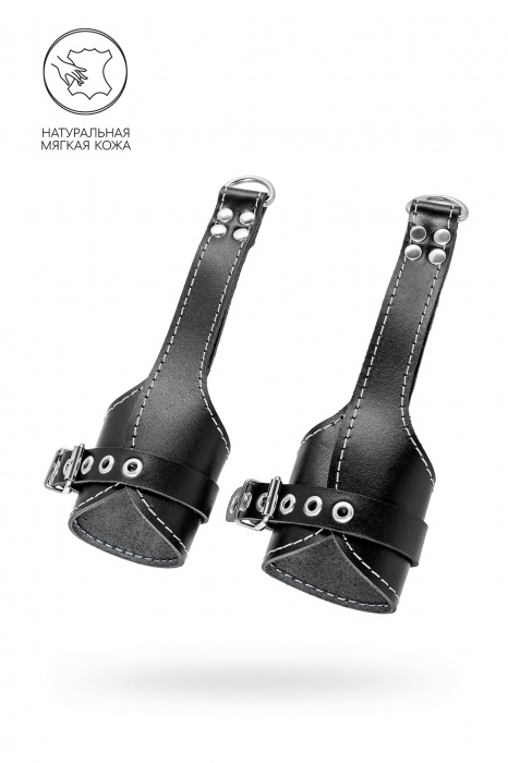 Черные подвесы с белой строчкой - Pecado - купить с доставкой в Нижнем Тагиле