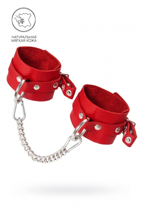 Красные мягкие кожаные оковы с люверсами - Pecado - купить с доставкой в Нижнем Тагиле
