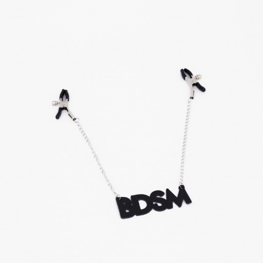 Зажимы на соски с кожаной подвеской BDSM - Crazy Handmade - купить с доставкой в Нижнем Тагиле