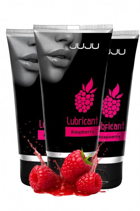 Набор из 3 съедобных лубрикантов JUJU со вкусом малины - JuJu - купить с доставкой в Нижнем Тагиле