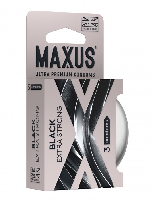 Черные утолщенные презервативы MAXUS Extra Strong с железным кейсом - 3 шт. - Maxus - купить с доставкой в Нижнем Тагиле