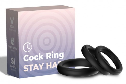 Набор из 3 черных эрекционных колец Stay Hard - Boys of Toys - в Нижнем Тагиле купить с доставкой