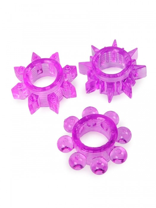 Набор из 3 лиловых эрекционных колец различной формы - Erowoman-Eroman - в Нижнем Тагиле купить с доставкой