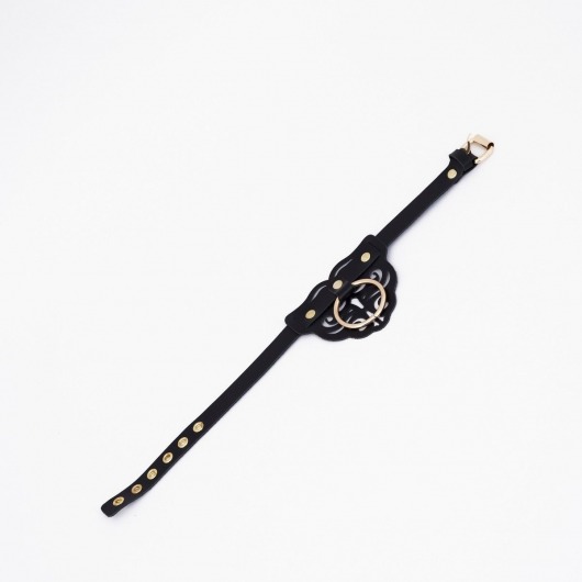 Черный чокер с клепками и золотистой фурнитурой - Crazy Handmade - купить с доставкой в Нижнем Тагиле