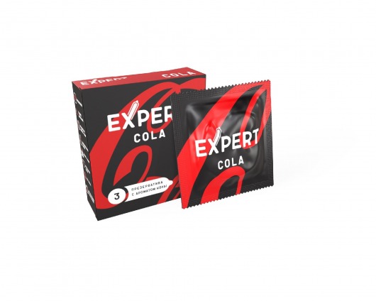 Презервативы с ароматом колы Expert Cola - 3 шт. - Expert - купить с доставкой в Нижнем Тагиле