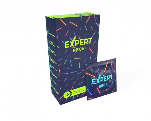Светящиеся в темноте презервативы Expert Neon - 15 шт. - Expert - купить с доставкой в Нижнем Тагиле