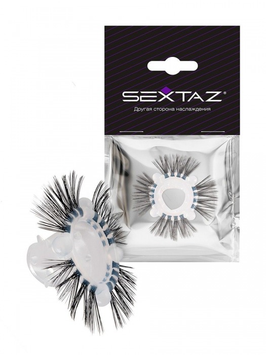 Эластичное эрекционное кольцо с черными «ресничками» - Sextaz - в Нижнем Тагиле купить с доставкой