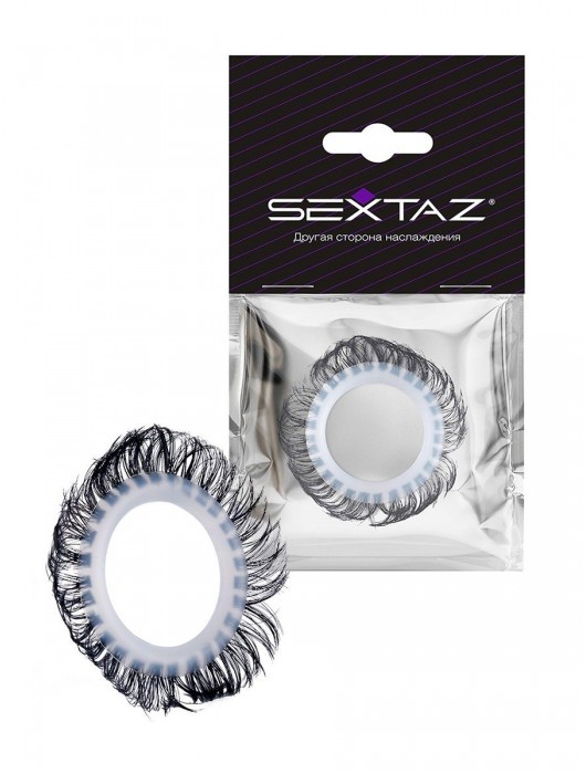 Эластичное эрекционное колечко с черными «ресничками» - Sextaz - в Нижнем Тагиле купить с доставкой