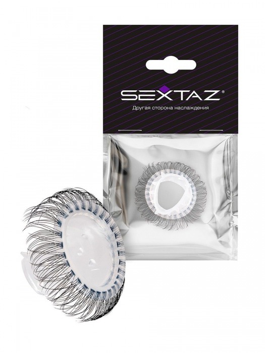 Эластичное эрекционное кольцо с длинными черными «ресничками» - Sextaz - в Нижнем Тагиле купить с доставкой