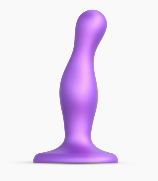 Фиолетовая насадка Strap-On-Me Dildo Plug Curvy size S - Strap-on-me - купить с доставкой в Нижнем Тагиле