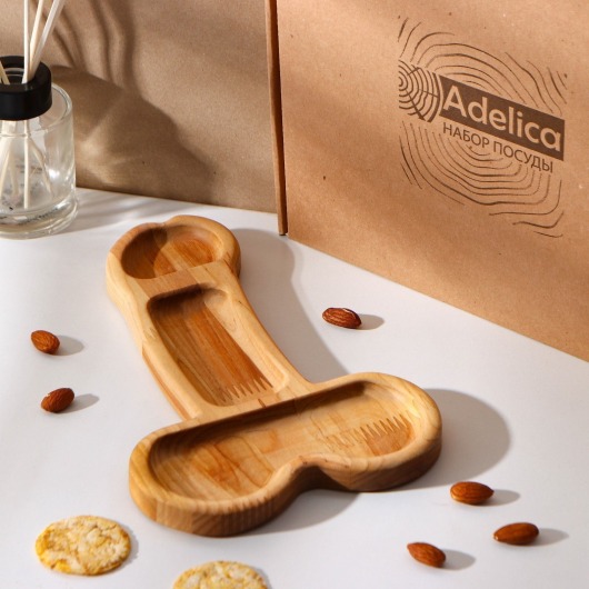 Деревянное блюдо для подачи в форме члена (25 х 16,5 х 1,7 см) - Сима-Ленд - купить с доставкой в Нижнем Тагиле