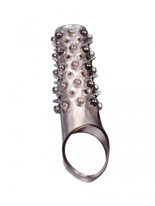 Дымчатая насадка на пенис с шипами и выпуклостями - 12 см. - Sex Expert - в Нижнем Тагиле купить с доставкой