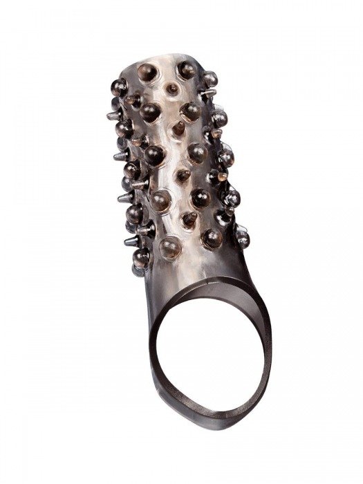 Дымчатая насадка на пенис с шипами и выпуклостями - 12,5 см. - Sex Expert - в Нижнем Тагиле купить с доставкой