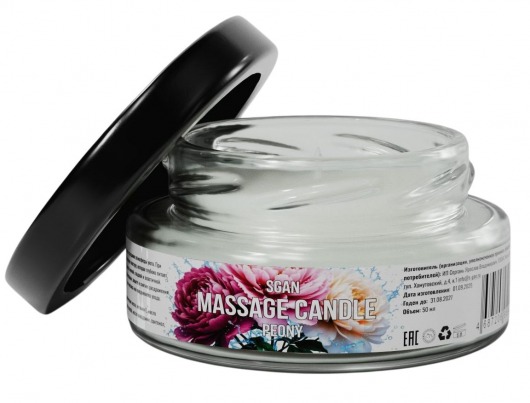 Массажная свеча «Цветущий пион» - 50 мл. - SGAN - купить с доставкой в Нижнем Тагиле