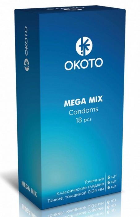 Презервативы OKOTO Mega Mix - 18 шт. - Sitabella - купить с доставкой в Нижнем Тагиле