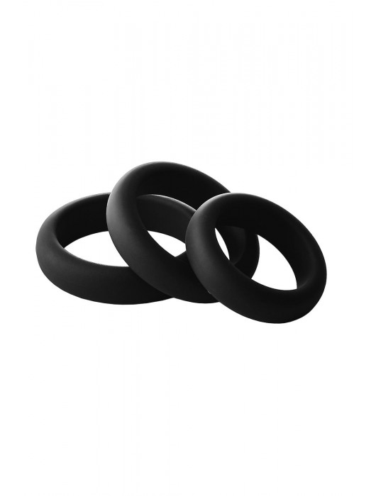 Набор из 3 черных эрекционных колец Smooth Silicone Cockring Pack - Dream Toys - в Нижнем Тагиле купить с доставкой