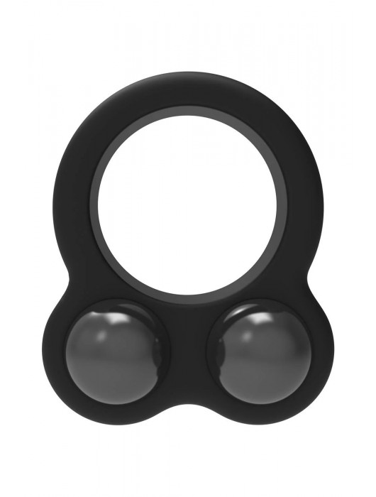 Черное эрекционное кольцо с утяжелителями Cockring Dual Weight - Dream Toys - в Нижнем Тагиле купить с доставкой