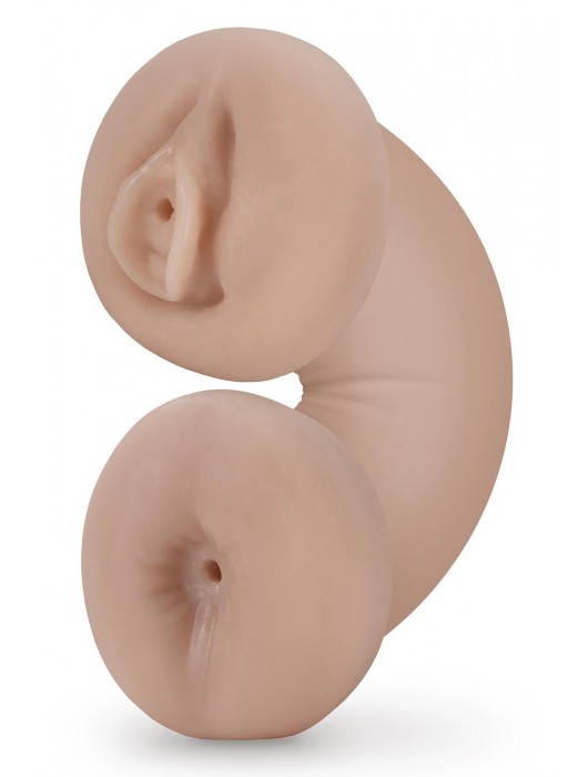 Телесный люминесцентный двусторонний мастурбатор Tasha - Blush Novelties - в Нижнем Тагиле купить с доставкой