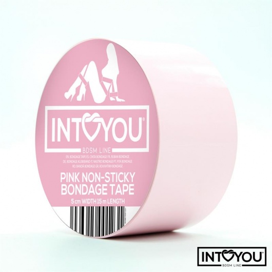 Розовый скотч для фиксации Non-Sticky Bondage Tape - 15 м. - Intoyou - купить с доставкой в Нижнем Тагиле