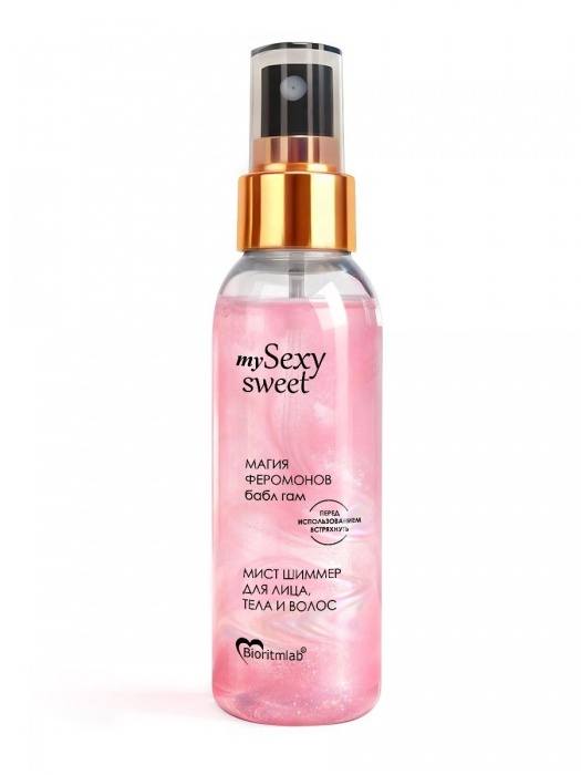 Мист для лица, тела и волос Sexy Sweet с ароматом бабл-гам, шиммером и феромонами - 95 мл. -  - Магазин феромонов в Нижнем Тагиле
