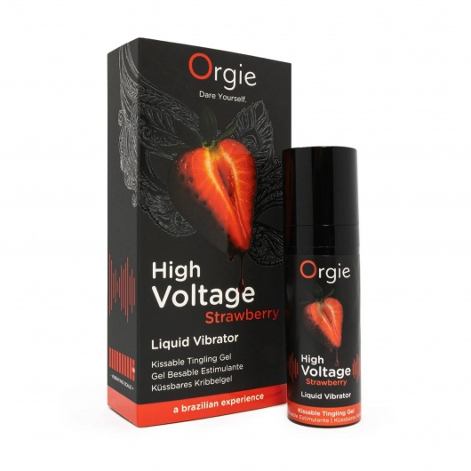 Жидкий вибратор Orgie High Voltage Strawberry - 15 мл. - ORGIE - купить с доставкой в Нижнем Тагиле