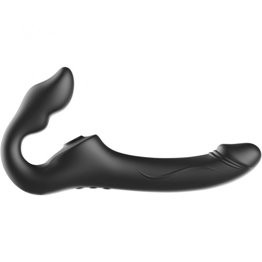 Черный безремневой страпон с 3 моторами - Ibiza - купить с доставкой в Нижнем Тагиле