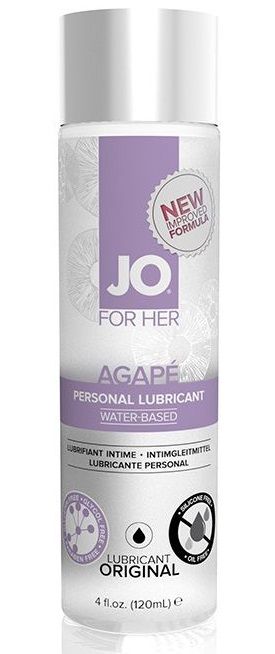 Женский лубрикант на водной основе JO AGAPE LUBRICANT ORIGINAL - 120 мл. - System JO - купить с доставкой в Нижнем Тагиле