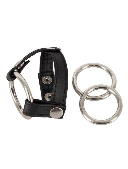 Подхват для мошонки с 3 съемными эрекционными кольцами Leder-Riemen - Orion - в Нижнем Тагиле купить с доставкой