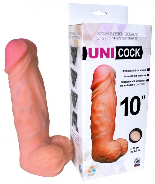 Фаллическая насадка Харнесс UNICOCK 10  - 25 см. - LOVETOY (А-Полимер) - купить с доставкой в Нижнем Тагиле
