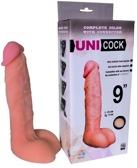 Фаллическая насадка Харнесс UNICOCK 9  - 24 см. - LOVETOY (А-Полимер) - купить с доставкой в Нижнем Тагиле
