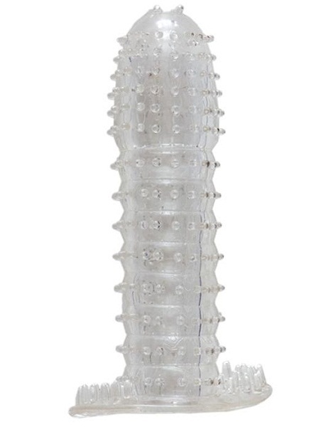 Гелевая прозрачная насадка c шипами - 12 см. - Toyfa Basic - в Нижнем Тагиле купить с доставкой