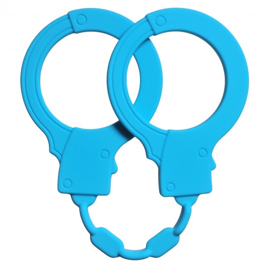 Голубые силиконовые наручники Stretchy Cuffs Turquoise - Lola Games - купить с доставкой в Нижнем Тагиле