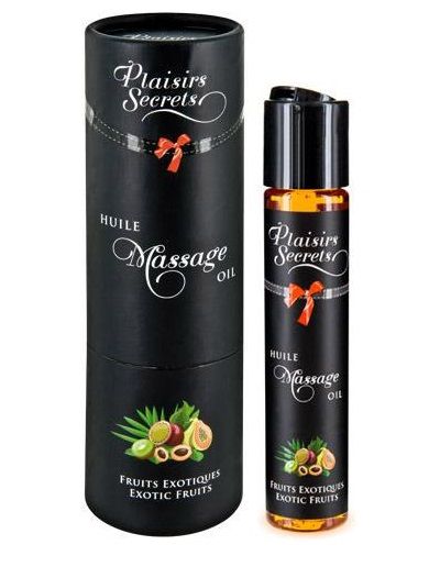 Массажное масло с ароматом экзотических фруктов Huile de Massage Gourmande Fruits Exotiques - 59 мл. - Plaisir Secret - купить с доставкой в Нижнем Тагиле