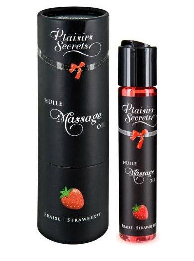 Массажное масло с ароматом клубники Huile de Massage Gourmande Fraise des Bois - 59 мл. - Plaisir Secret - купить с доставкой в Нижнем Тагиле