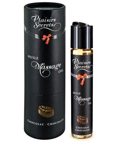 Массажное масло с ароматом шоколада Huile de Massage Gourmande Chocolat - 59 мл. - Plaisir Secret - купить с доставкой в Нижнем Тагиле