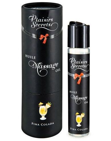 Массажное масло с ароматом пина колады Huile de Massage Gourmande Pina Colada - 59 мл. - Plaisir Secret - купить с доставкой в Нижнем Тагиле