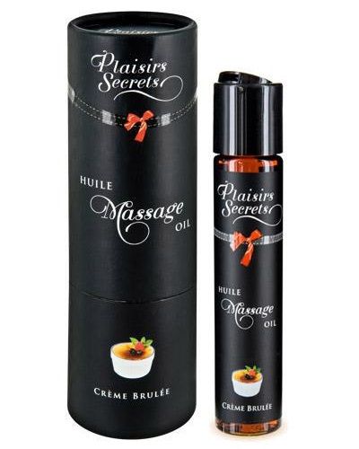 Массажное масло с ароматом крем брюле Huile de Massage Gourmande Creme Brulée - 59 мл. - Plaisir Secret - купить с доставкой в Нижнем Тагиле