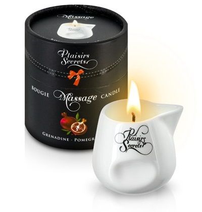 Массажная свеча с ароматом граната Bougie de Massage Gourmande Grenadine - 80 мл. - Plaisir Secret - купить с доставкой в Нижнем Тагиле