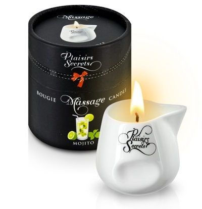 Массажная свеча с ароматом мохито Bougie de Massage Mojito - 80 мл. - Plaisir Secret - купить с доставкой в Нижнем Тагиле