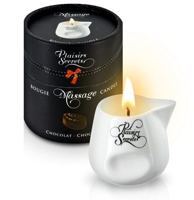 Массажная свеча с ароматом шоколада Bougie de Massage Gourmande Chocolat - 80 мл. - Plaisir Secret - купить с доставкой в Нижнем Тагиле