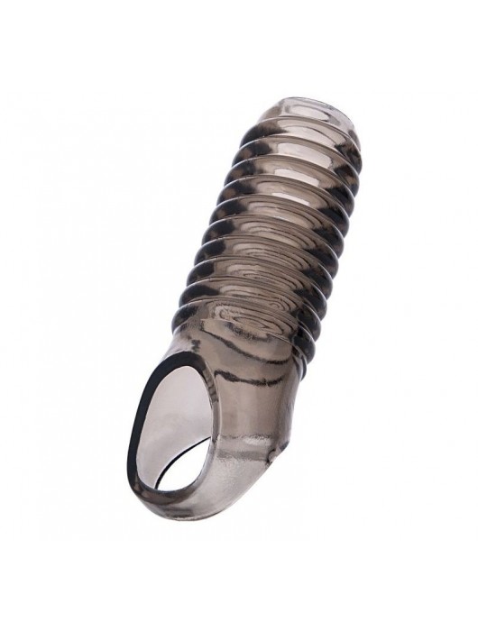 Дымчатая насадка с рёбрышками и подхватом мошонки ToyFa XLover - 12,5 см. - ToyFa - в Нижнем Тагиле купить с доставкой
