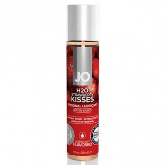 Смазка с ароматом клубники JO Flavored Strawberry Kiss - 30 мл. - System JO - купить с доставкой в Нижнем Тагиле