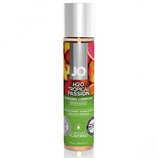 Смазка с ароматом тропических фруктов JO Flavored Tropical Passion - 30 мл. - System JO - купить с доставкой в Нижнем Тагиле