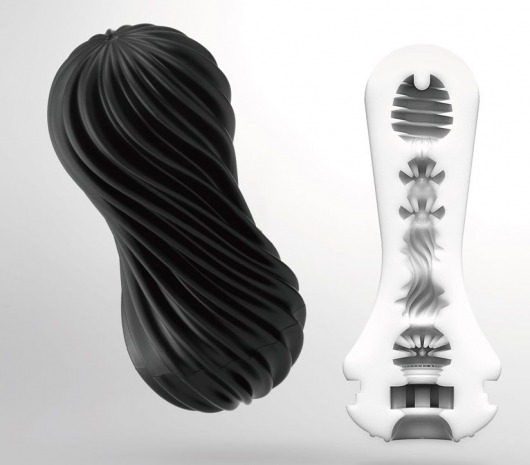 Мастурбатор FLEX Rocky Black с плотным рельефом - Tenga - в Нижнем Тагиле купить с доставкой