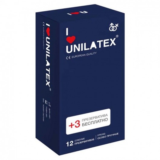 Ультрапрочные презервативы Unilatex Extra Strong - 12 шт. + 3 шт. в подарок - Unilatex - купить с доставкой в Нижнем Тагиле