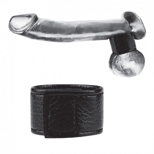 Чёрная утяжка на мошонку 1  Velcro Ball Stretcher - BlueLine - купить с доставкой в Нижнем Тагиле